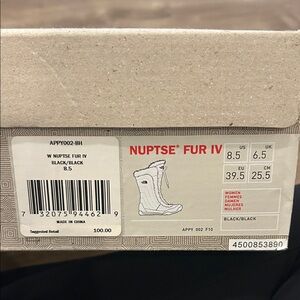The North Face Nuptse Fur IV Boots - Black and Gray